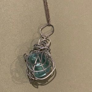 Blue Water Stone Necklace